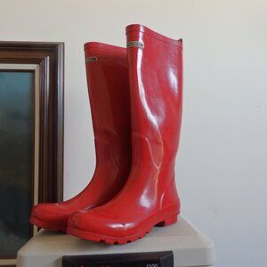 Genuine Henri Bendel RED Rain boot Wellies in good shape